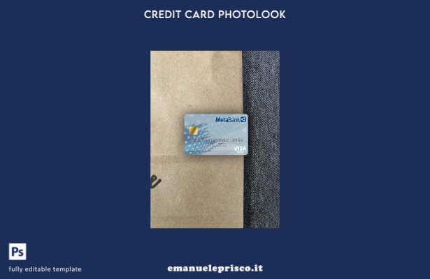modello frontale photolook per carta visto Metabank USA South Dakota in stile ve