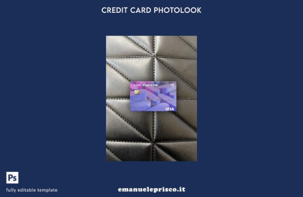 modello frontale photolook per carta visto USA East West Bank in stile verificat