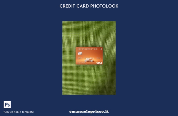 modello frontale photolook per carta visto USA New York Community Bank in stile