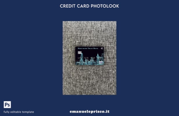 modello frontale photolook per carta visto USA Northern Trust Bank in stile veri