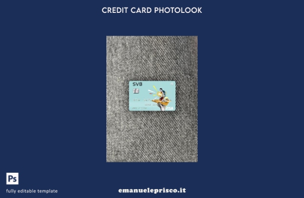 modello frontale photolook per carta visto USA SVB Financial Group in stile veri