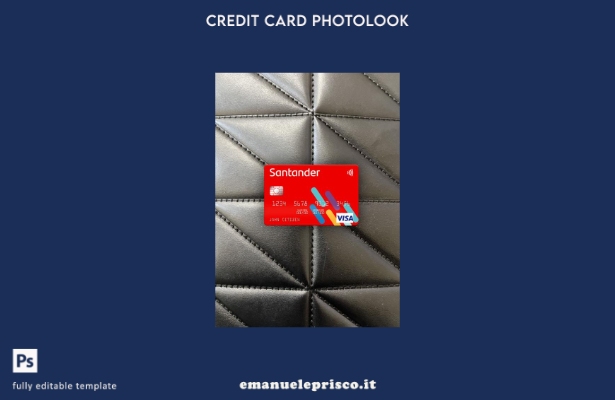 modello frontale photolook per carta visto USA Santander Bank in stile verificat