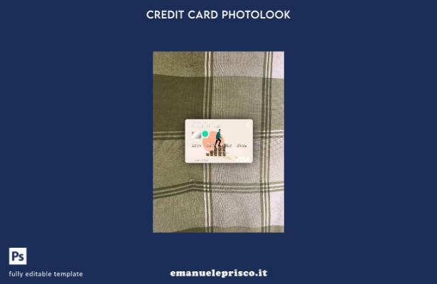 modello frontale photolook per carta visto USA Synchrony Financial Bank in stile
