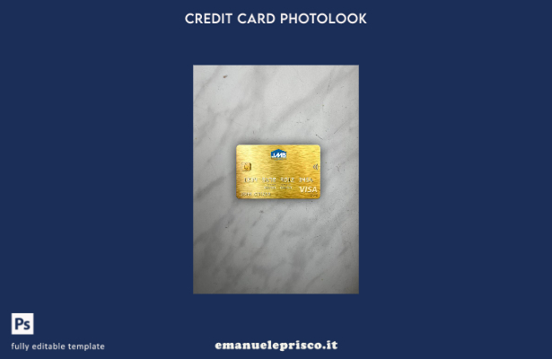 stile verificato Modello frontale photolook con carta d'oro per visto bancario i