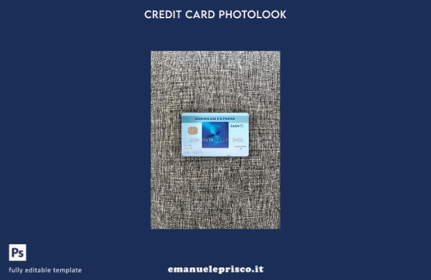 stile verificato USA Commerce bank AMEX modello frontale photolook per carte di