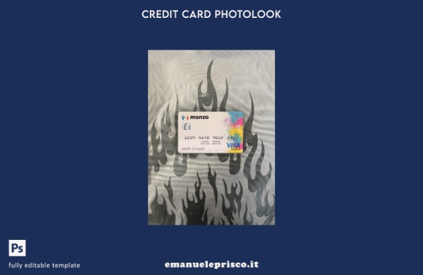 stile verificato modello frontale photolook per carta elettronica Visa Monzo del