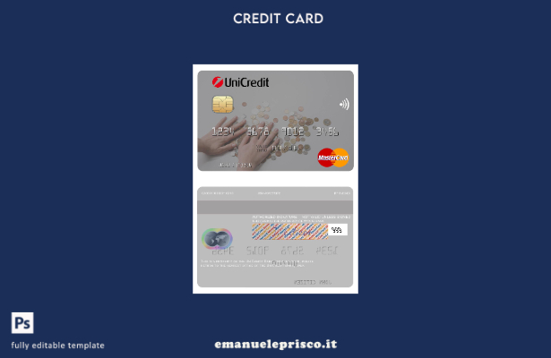 Modello Mastercard UniCredit Bank Italia in stile verificato