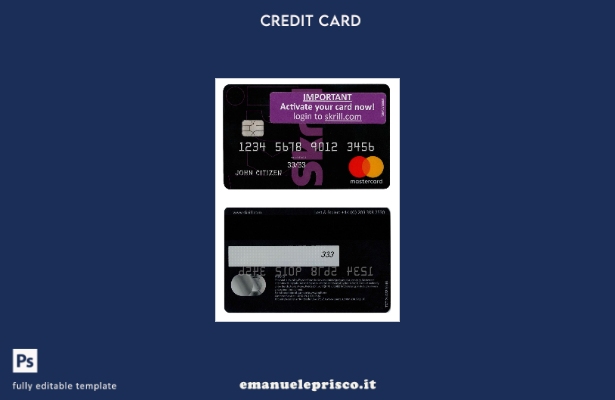 modello Skrill Mastercard in stile verificato
