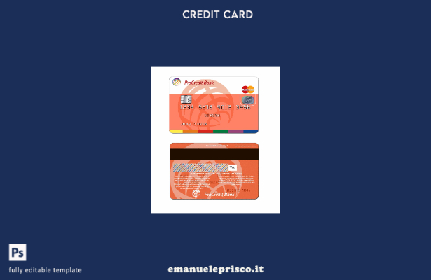 modello di MasterCard Moldavia ProCredit Bank in stile verificato