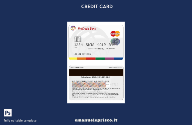 modello di MasterCard ProCredit Romania in stile verificato