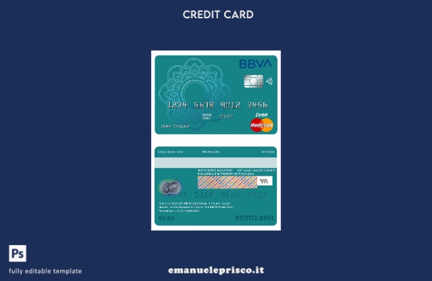 modello di addebito mastercard bancaria Argentina BBVA in stile verificato