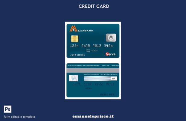 modello di carta Gambia MegaBank Verve in stile verificato