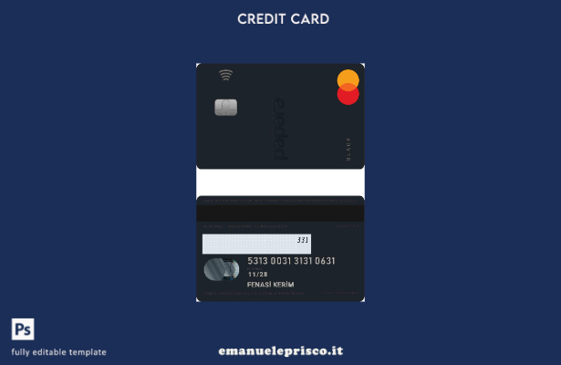 modello di carta MasterCard Turchia Papara in stile verificato