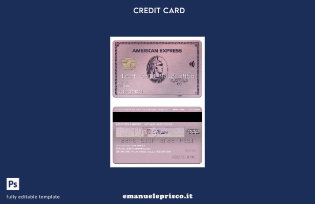 modello di carta USA ADP Earnings bank american express in oro rosa stile verifi