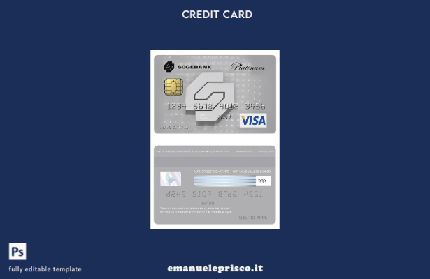 modello di carta Visa Platinum Haiti SogeBank in stile verificato