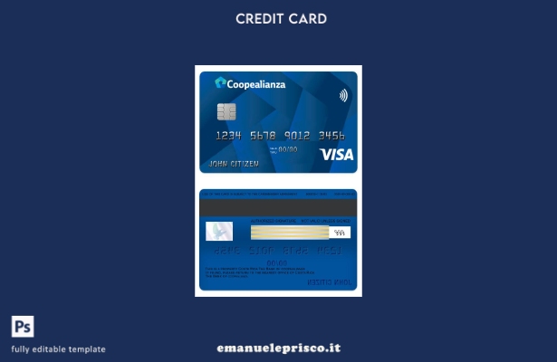 modello di carta classica per visto Costa Rica Coopealianza stile verificato