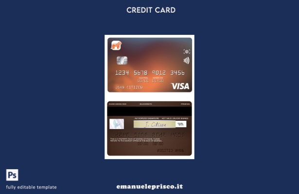 modello di carta classica per visto Georgia Bank of Georgia in stile verificato