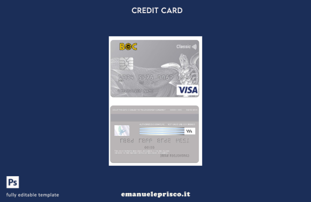 modello di carta classica per visto Sri Lanka BOC Bank in stile verificato