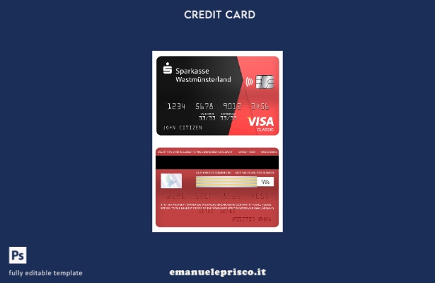 modello di carta classica per visto bancario Germania Sparkasse Westmunsterland