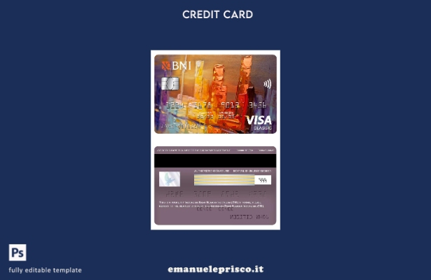 modello di carta classica visto Indonesia Bank Negara Indonesia (BNI) in stile v