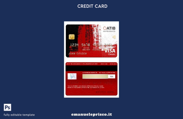 modello di carta classico per visto bancario Libia Assaray (ATIB) in stile verif