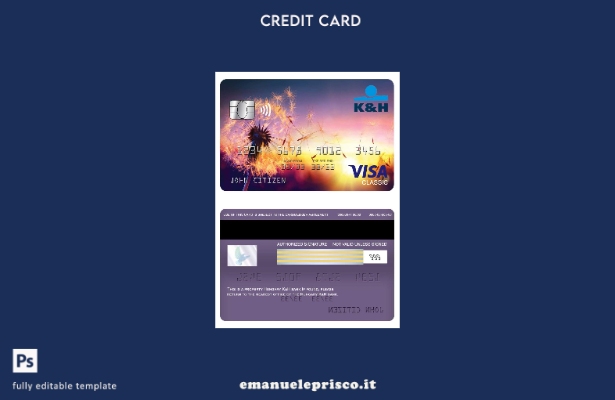 modello di carta classico visto K&H per l'Ungheria in stile verificato