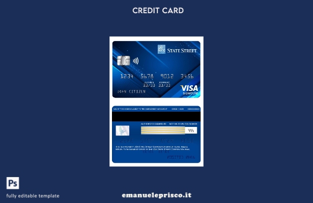 modello di carta con firma bancaria USA State Street Corporation in stile verifi
