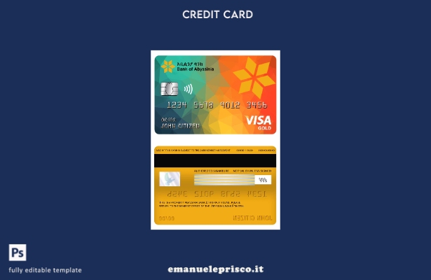 modello di carta d'oro per visto bancario della Banca d'Abissinia in stile verif