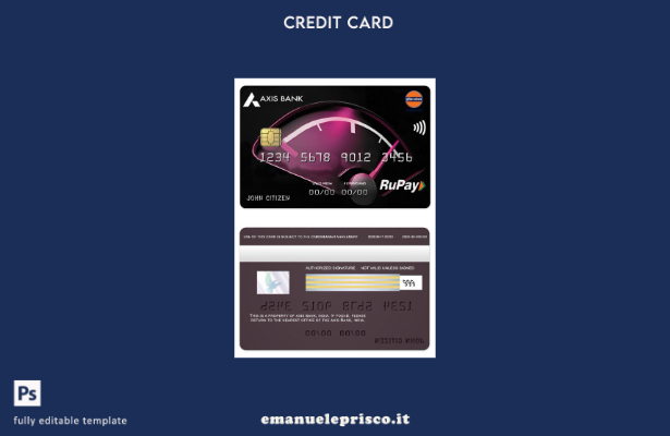 modello di carta di credito RuPay India Axis Bank IOCL stile verificato