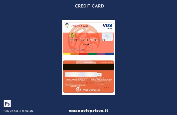 modello di carta di credito elettronico per visto bancario Procredit Moldavia st