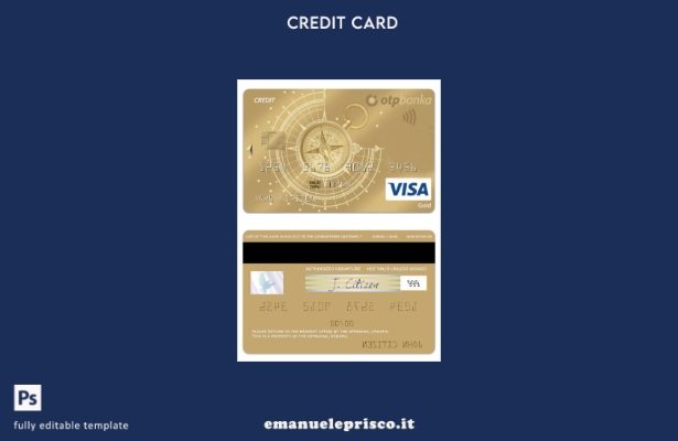 modello di carta di credito oro visto Croazia OTP Banka stile verificato