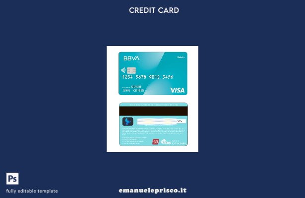modello di carta di debito Visa Argentina stile verificato della banca BBVA