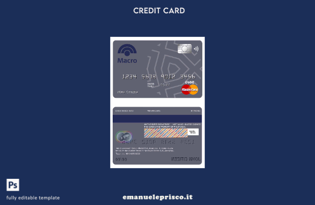 modello di carta di debito mastercard bancaria Argentina Banco Macro S.A. stile