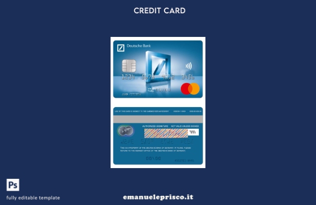 modello di carta di debito mastercard tedesca Deutsche Bank in stile verificato
