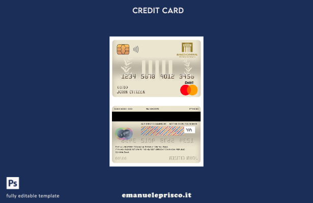 modello di carta di debito principale della Banca Centrale della Repubblica Domi