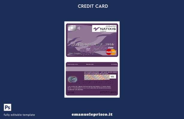 modello di carta di debito principale della banca Algeria Natixis Algerie stile