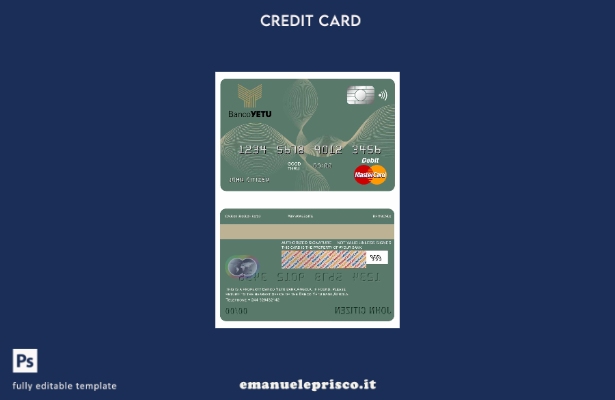 modello di carta di debito principale della banca Angola Banco Yetu in stile ver