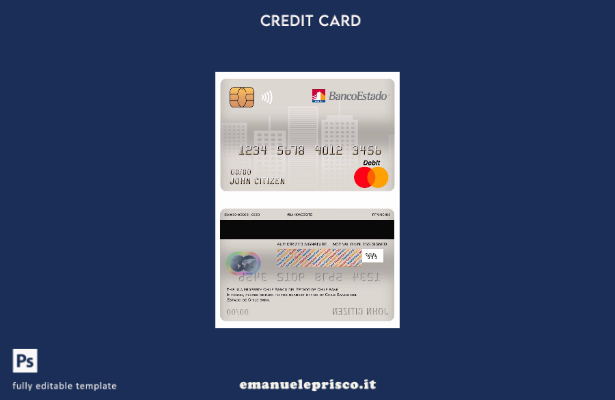 modello di carta di debito principale della banca Cile Banco del Estado de Chile