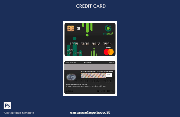 modello di carta di debito principale della banca Croazia OTP in stile verificat