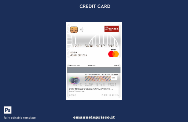 modello di carta di debito principale della banca Cuba Bandec Banco de Credito y