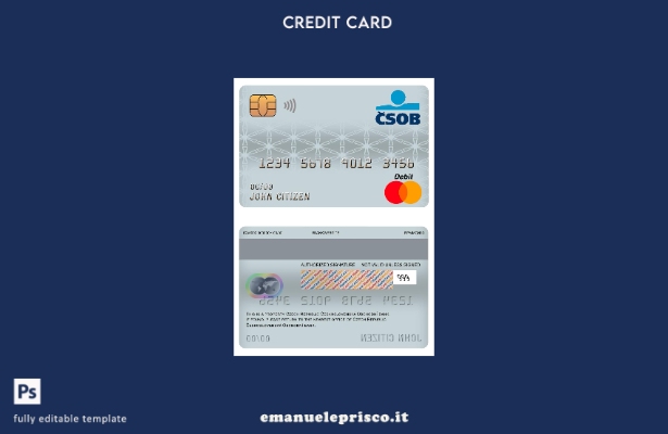 modello di carta di debito principale della banca ceca ceskoslovenská obchodní s