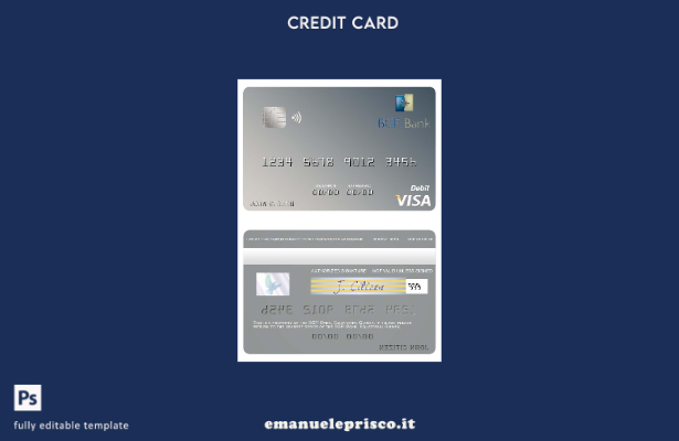 modello di carta di debito visto BGFI Bank della Guinea Equatoriale in stile ver