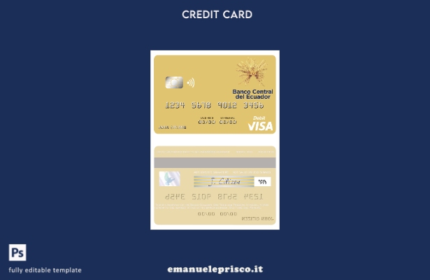 modello di carta di debito visto Banco Ecuador stile verificato Sao Tomé e Princ