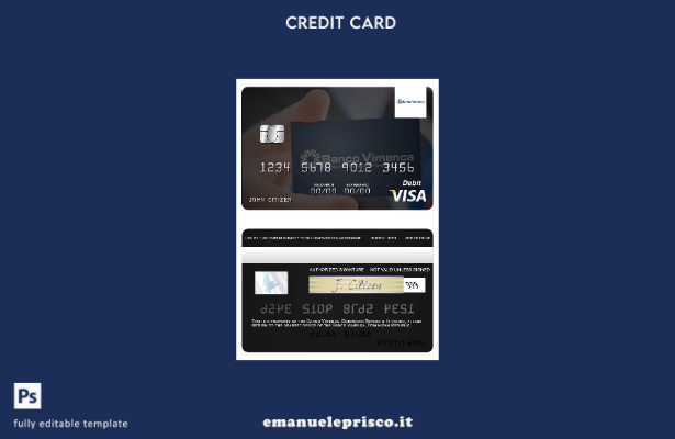 modello di carta di debito visto Banco Vimecan della Repubblica Dominicana in st
