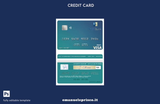 modello di carta di debito visto Gabon BGFI Bank in stile verificato