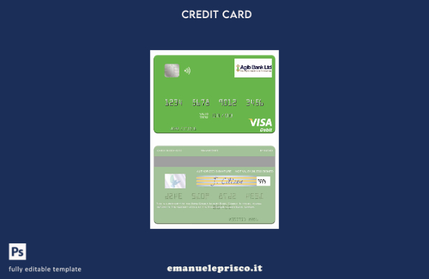 modello di carta di debito visto Gambia Arab Gambia Islamic Bank in stile verifi