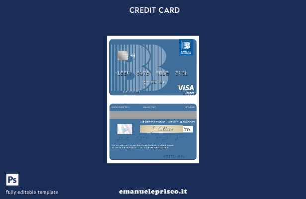 modello di carta di debito visto Georgia Basis Bank in stile verificato