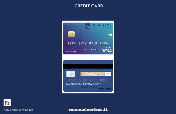 modello di carta di debito visto Gibuti Exim Bank in stile verificato