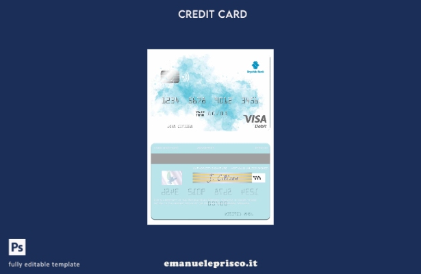 modello di carta di debito visto Grenada Republic Bank Grenada stile verificato