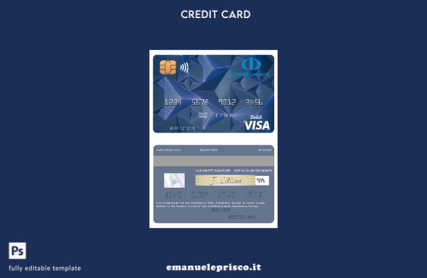 modello di carta di debito visto Guinea Equatoriale stile verificato della banca